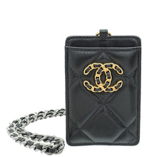 Chanel Black CC Chanel 19 Card Holder on Chain