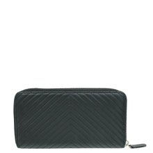 Chanel Black CC Chevron L-Gusset Zip Wallet