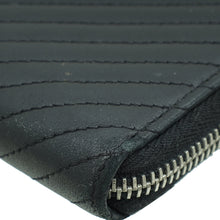 Chanel Black CC Chevron L-Gusset Zip Wallet