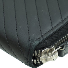 Chanel Black CC Chevron L-Gusset Zip Wallet