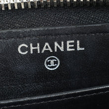 Chanel Black CC Diamond Quilt Zip Around Wallet