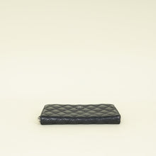 Chanel Black CC Diamond Quilt Zip Around Wallet