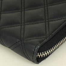 Chanel Black CC Diamond Quilt Zip Around Wallet
