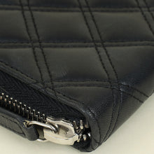 Chanel Black CC Diamond Quilt Zip Around Wallet