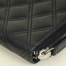 Chanel Black CC Diamond Quilt Zip Around Wallet
