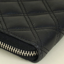 Chanel Black CC Diamond Quilt Zip Around Wallet