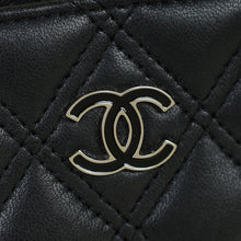 Chanel Black CC Diamond Quilt Zip Around Wallet