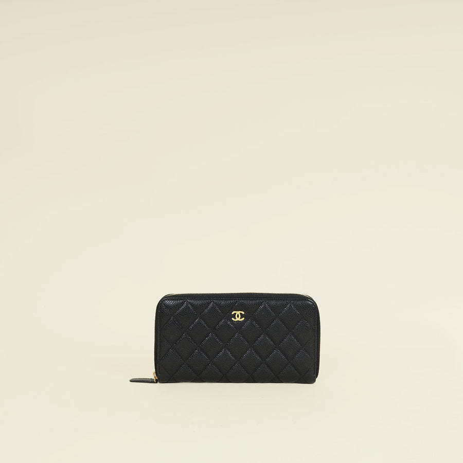 Chanel Black Classic Zipped Long Wallet