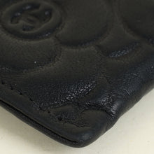 Chanel Black CC Camellia Embossed Card Holder