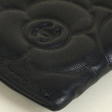 Chanel Black CC Camellia Embossed Card Holder