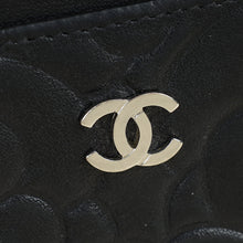 Chanel Black CC Camellia Embossed Card Holder