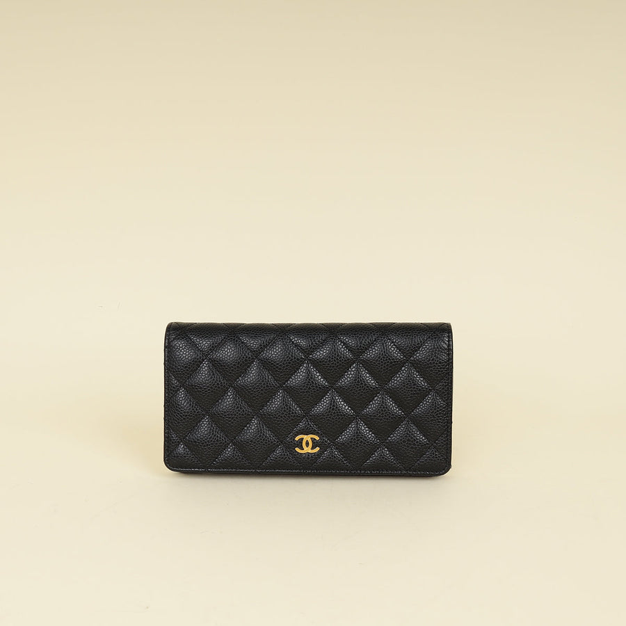 Chanel Black Classic CC Long Wallet