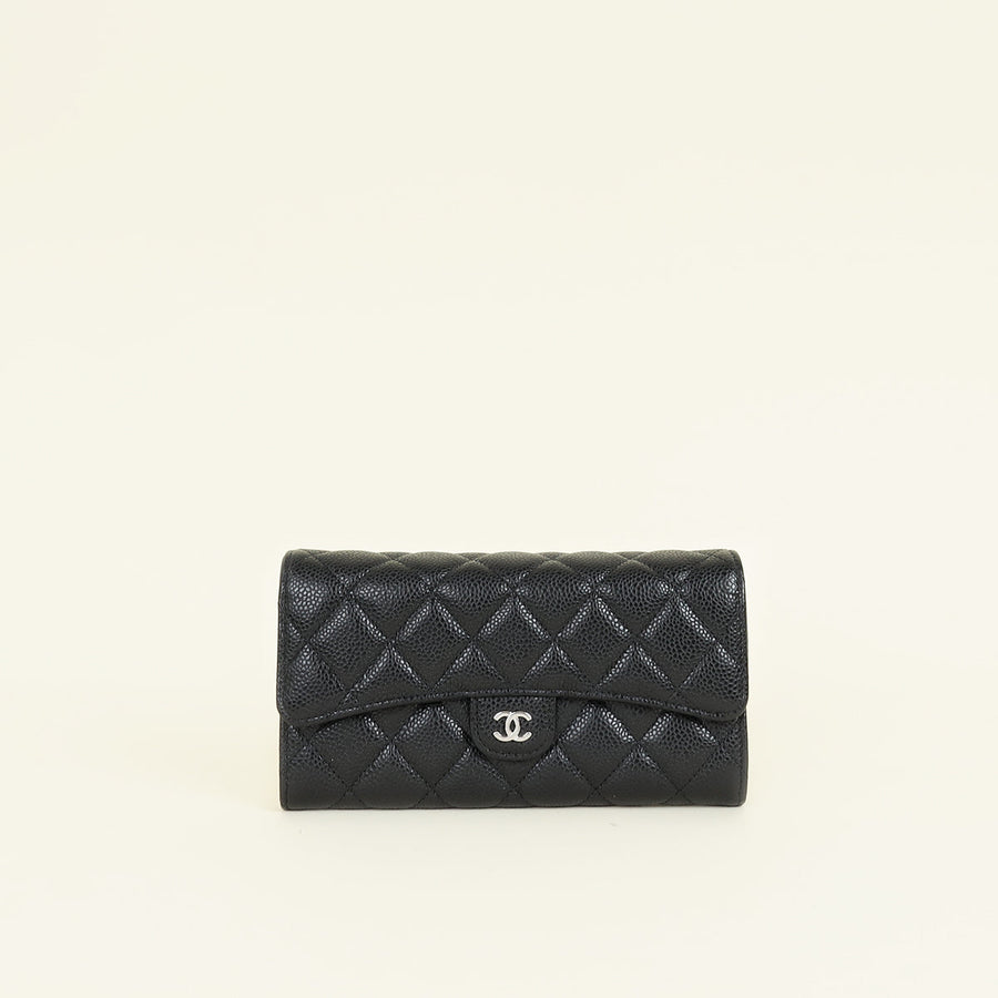 Chanel Black CC Classic Long Wallet