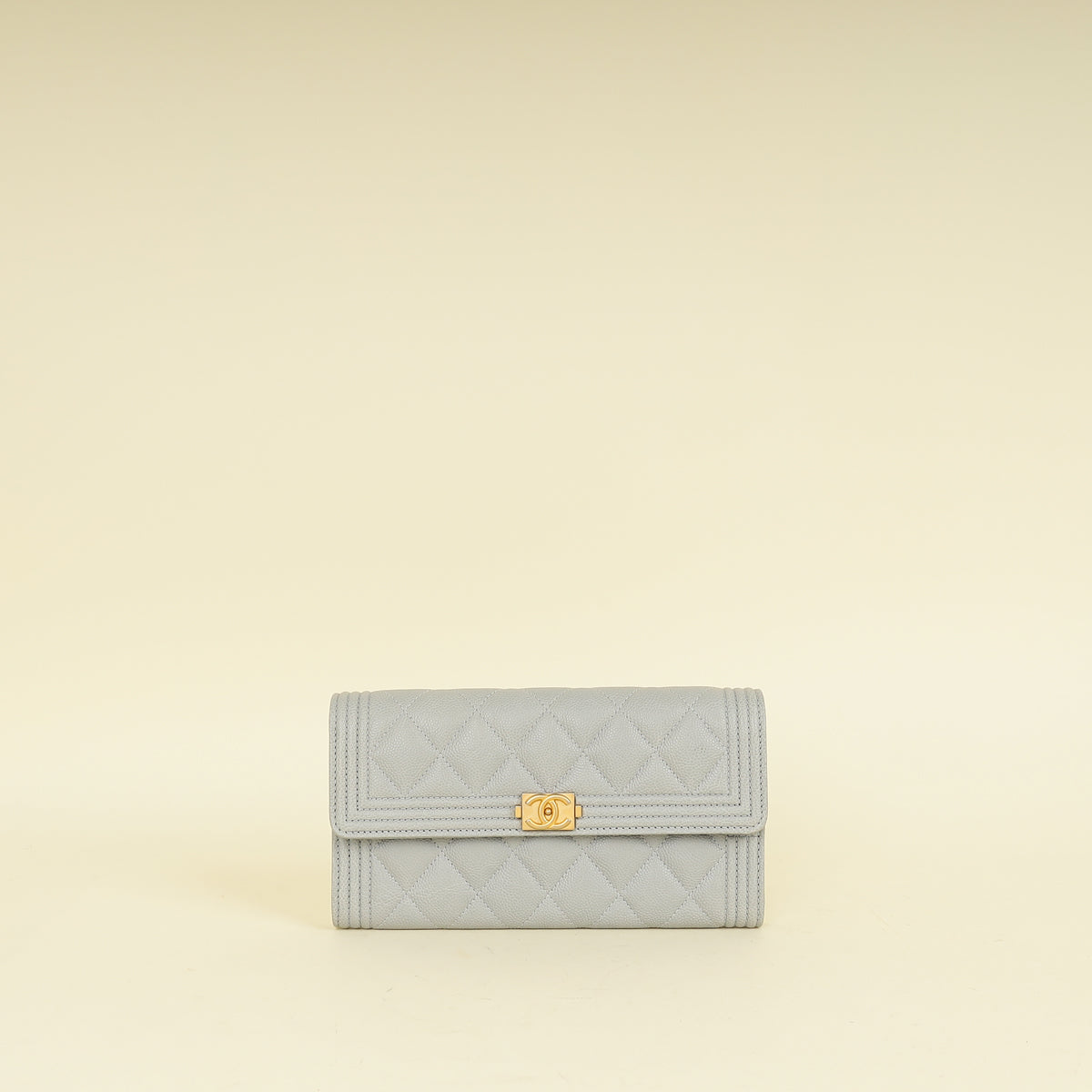Chanel Grey Le Boy Flap Wallet