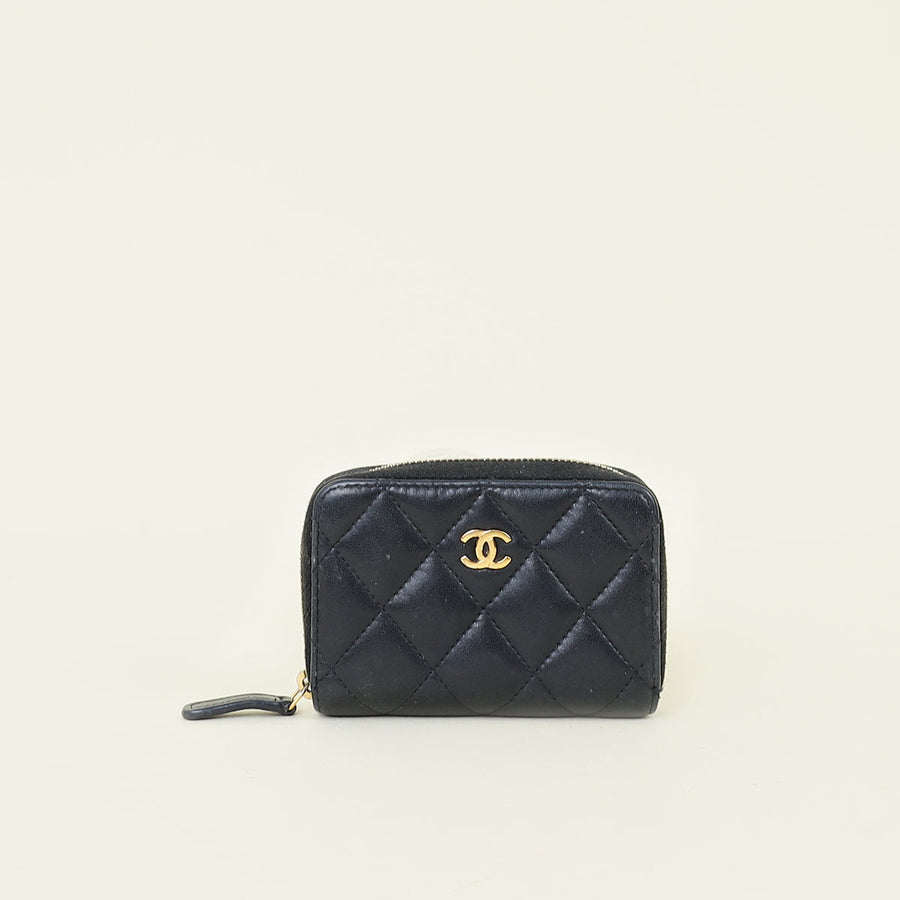 Chanel Black CC Classic Zipped Coin Purse
