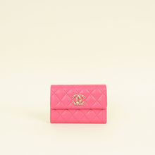 Chanel Dark Pink CC 19 Flap Card Holder Wallet