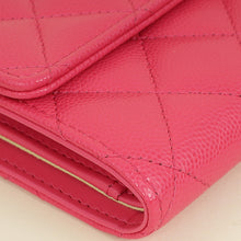 Chanel Dark Pink CC 19 Flap Card Holder Wallet