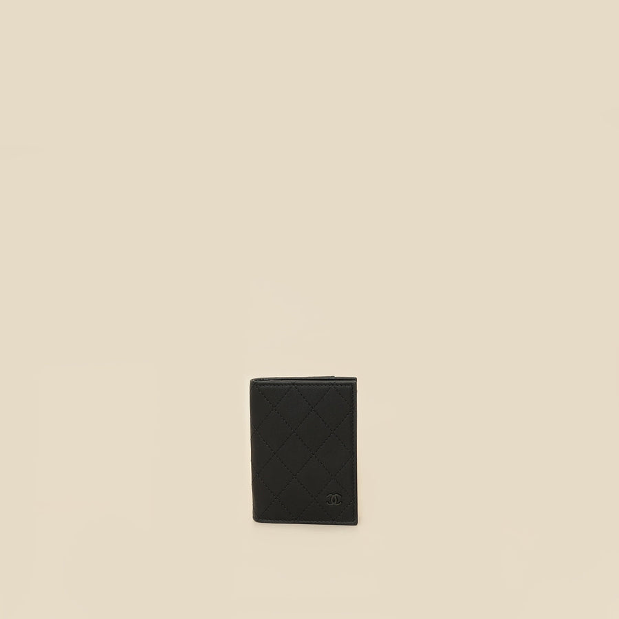 Chanel Black Quilted CC Card Holder