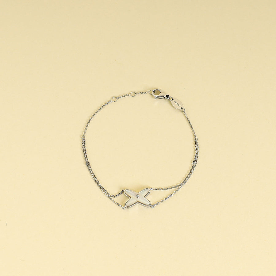 Chaumet 18K White Gold Jeux De Liens MOP Diamond Bracelet