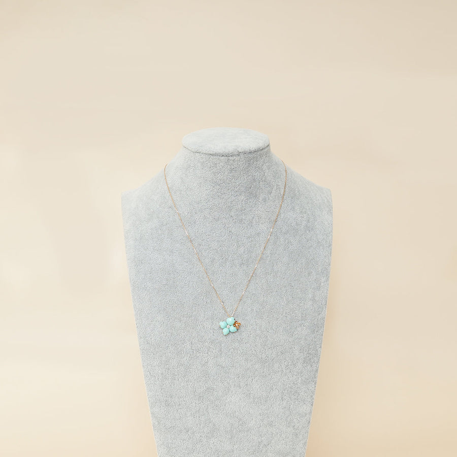Chaumet 18K Rose Gold Hortensia Eden Turquoise Diamond Pendant Necklace