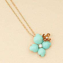 Chaumet 18K Rose Gold Hortensia Eden Turquoise Diamond Pendant Necklace