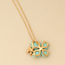 Chaumet 18K Rose Gold Hortensia Eden Turquoise Diamond Pendant Necklace