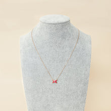Chaumet 18K Rose Gold Jeux de Liens Pink Lacquer Diamond pendant Necklace