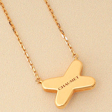 Chaumet 18K Rose Gold Jeux de Liens Pink Lacquer Diamond pendant Necklace