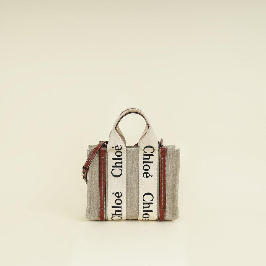 Chloe Tan Small Woody Tote Bag