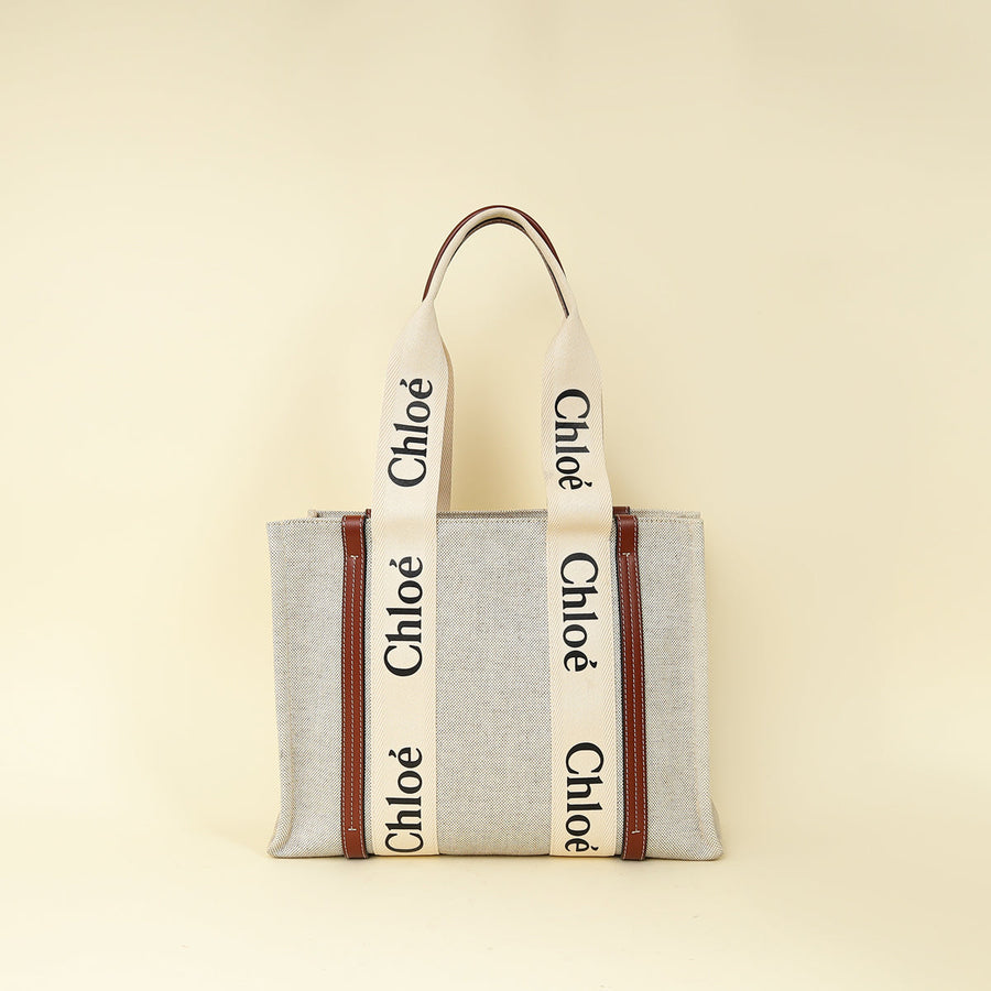 Chloe Bicolor Woody Tote Medium Bag