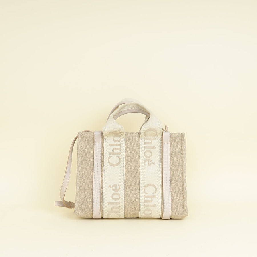 Chloe Bicolor Woody Embroidered Tote Bag