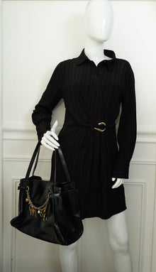 Chloe Black Logo Charms Tote Bag