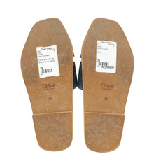 Chloe Blue Woody Logo Denim Slide Sandal 39