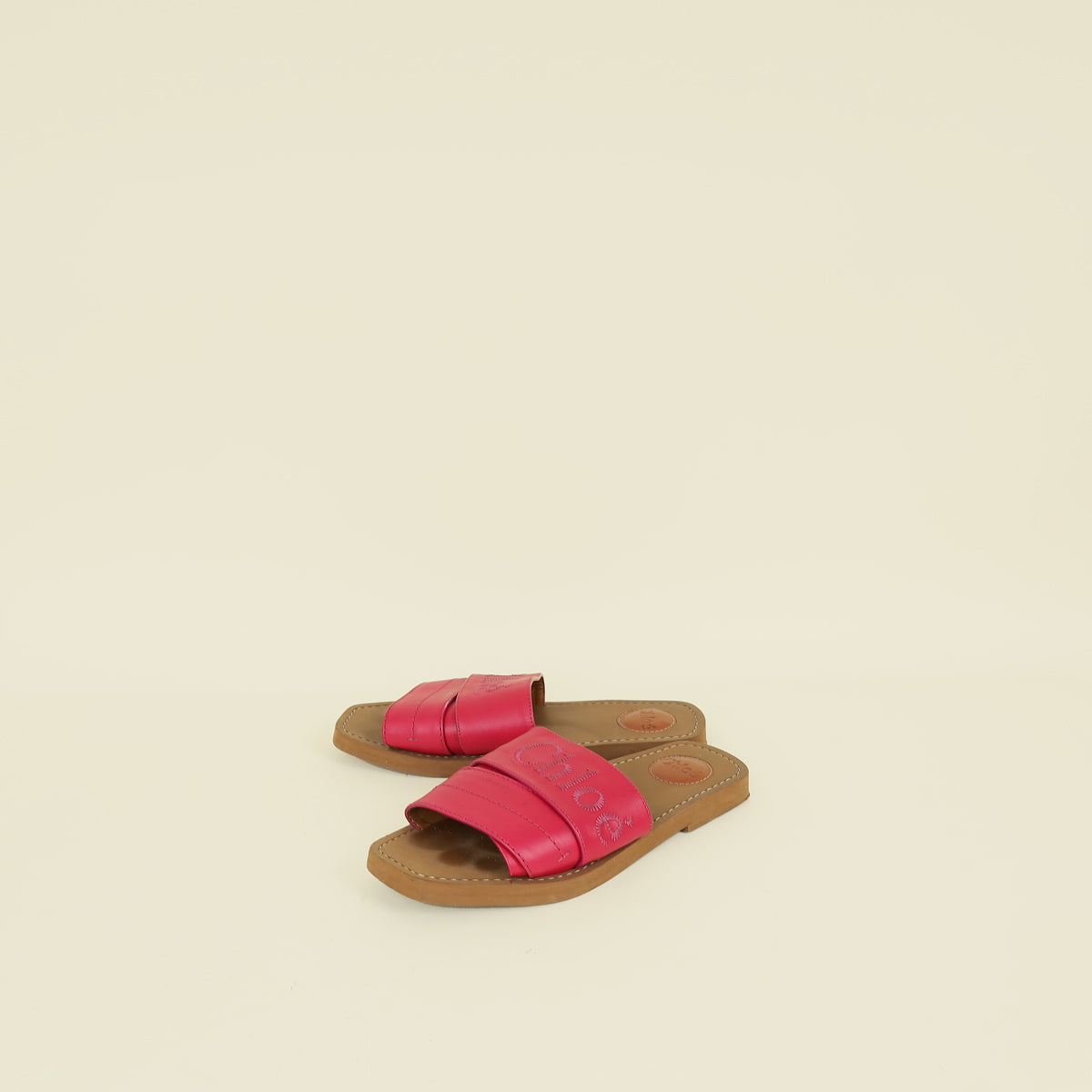Chloe Fuchsia Woody Slide Sandals 38