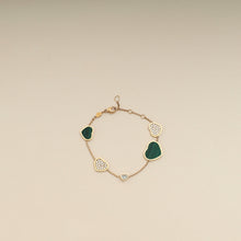 Chopard 18K Rose Gold Happy Hearts Diamond Malachite Bracelet