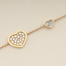 Chopard 18K Rose Gold Happy Hearts Diamond Malachite Bracelet