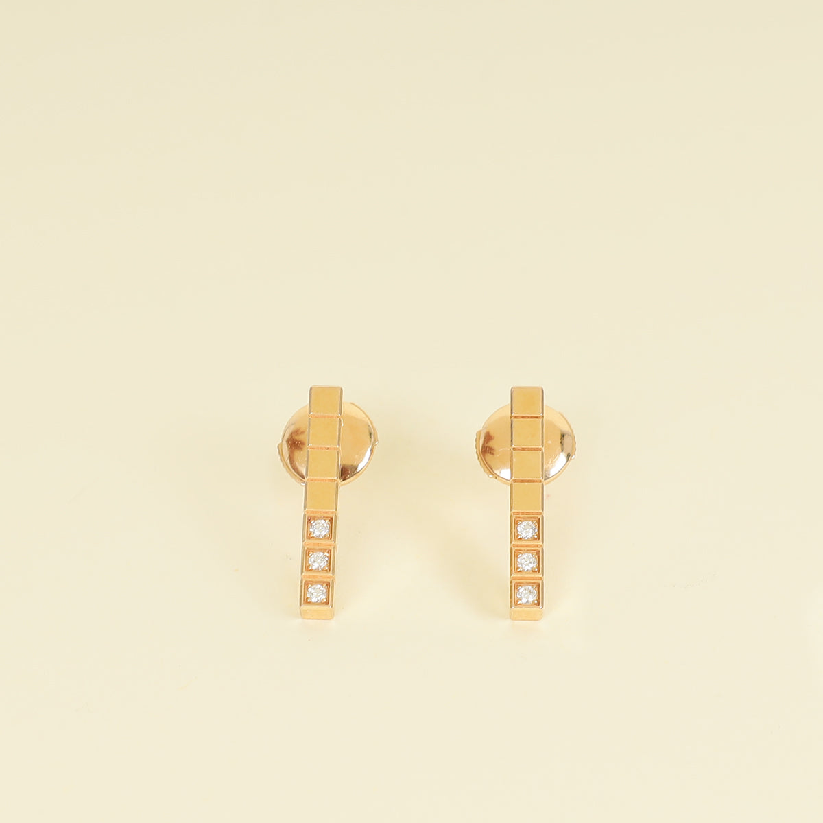 Chopard 18K Rose Gold Ice Cube Diamond Earrings