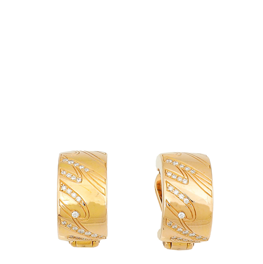 Chopard 18K Pink Gold "Chopardissimo" w/Diamond Earrings