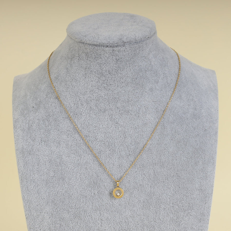 Chopard 18K Yellow Gold Happy Diamond 1 Diamond Pendant Necklace