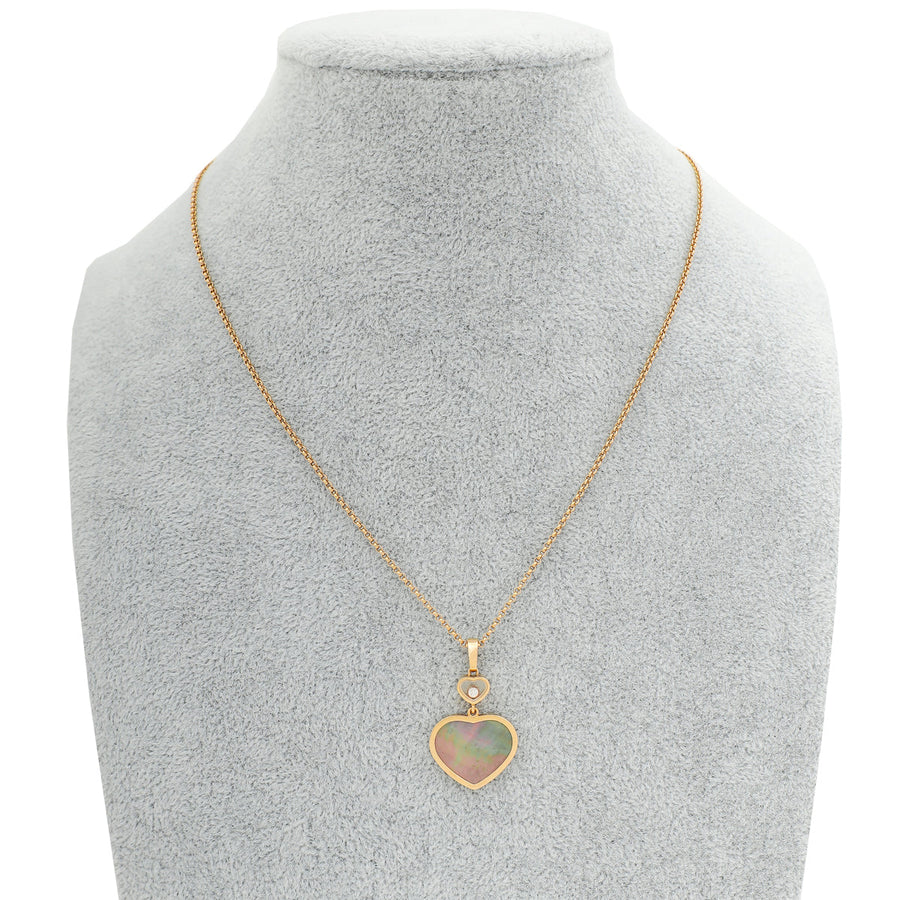 Chopard  18K Ethical Rose Gold Diamond Happy Hearts Necklace