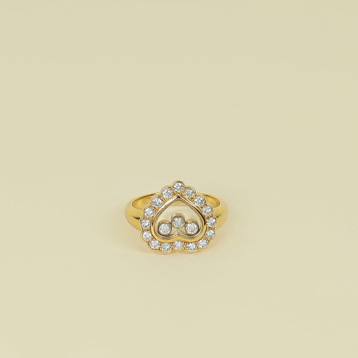 Chopard 18K Yellow Gold Happy Diamonds Ring 49