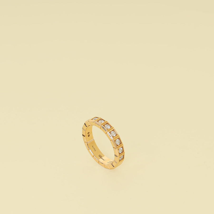 Chopard 18K Rose Gold Ice Cube Diamond Ring 52