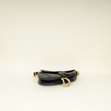 Christian Dior Black Saddle Medium Bag w/ Jacquard Strap