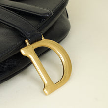 Christian Dior Black Saddle Medium Bag w/ Jacquard Strap