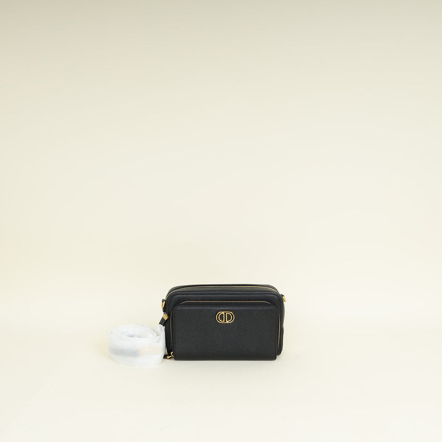 Christian Dior Black Caro Double Pouch Camera Bag