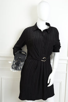 Christian Dior Bicolor Oblique Vertical Saddle Pouch With Strap