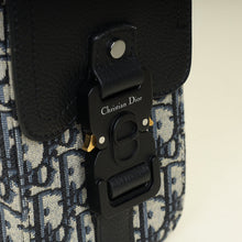 Christian Dior Bicolor Oblique Vertical Saddle Pouch With Strap