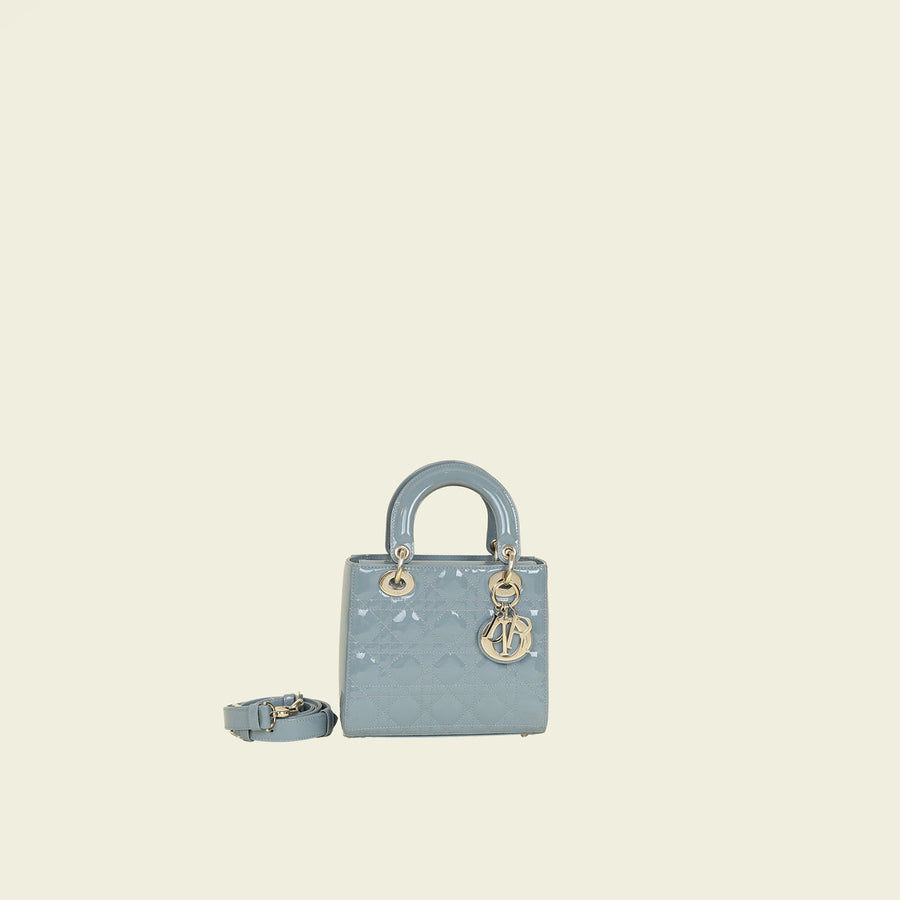 Christian Dior Slate Blue Lady Dior Small Bag