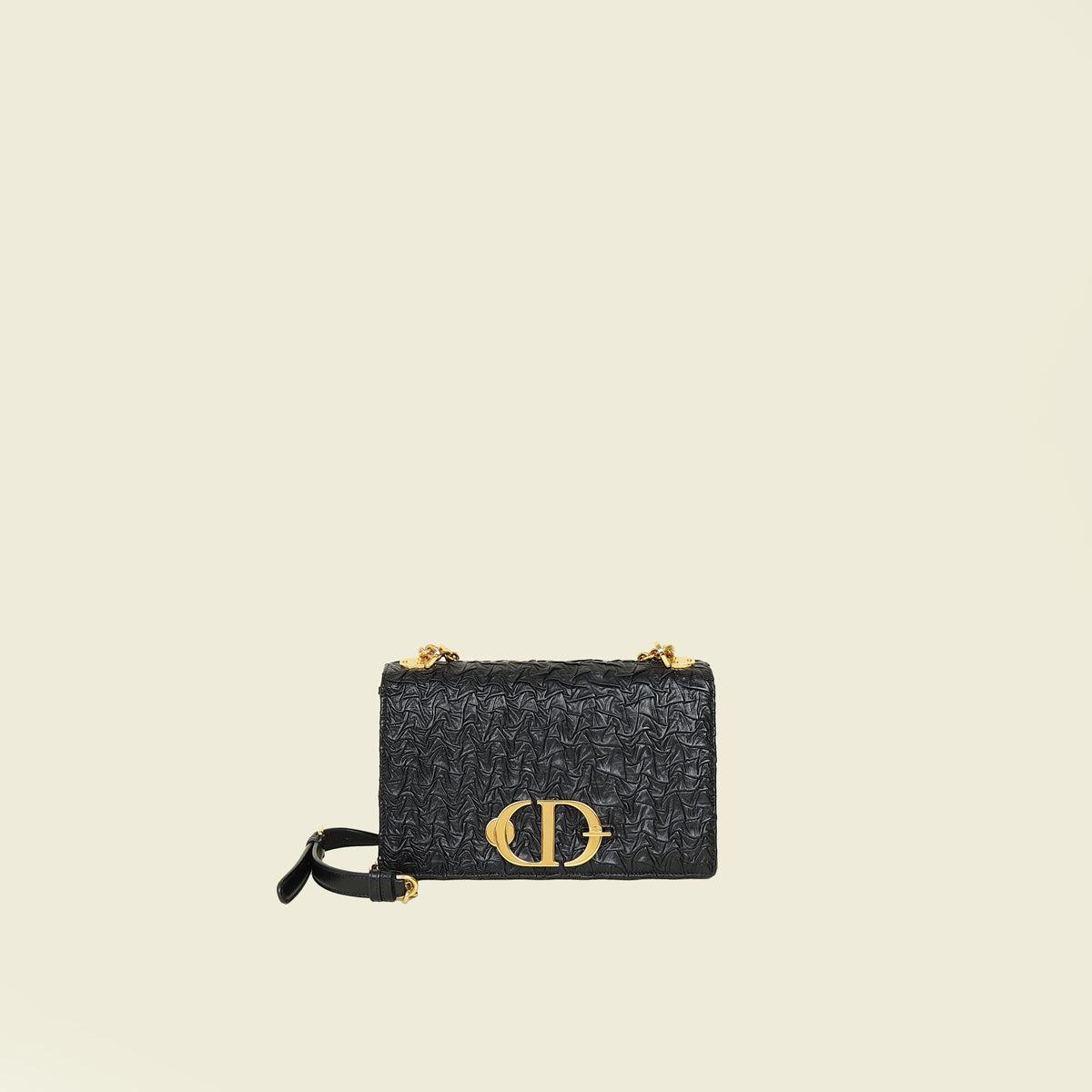 Christian Dior Black Wavy-Effect 30 Montaigne Flap Shoulder Bag