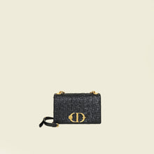 Christian Dior Black Wavy-Effect 30 Montaigne Flap Shoulder Bag